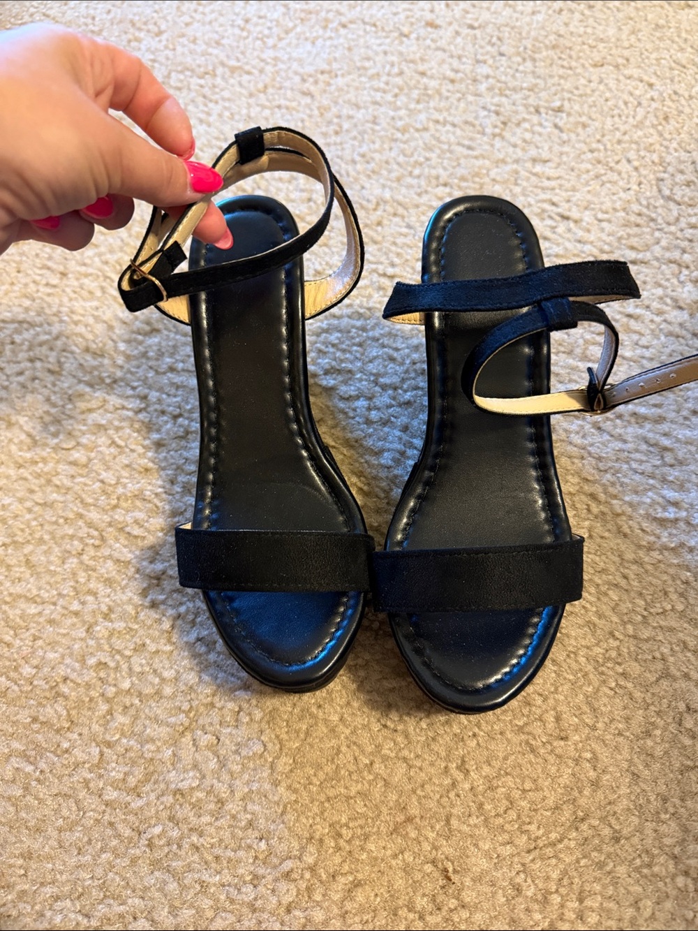 Black Women's Ankle-Strap Sandals